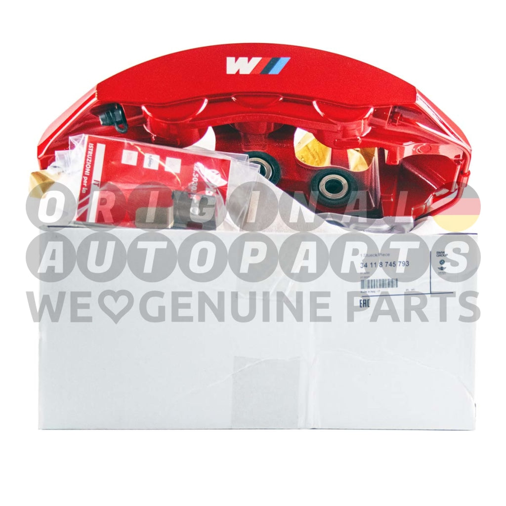 Genuine BMW M Performance Brake Caliper front left 6-pot 19" RED M2 F87 M3 F80 M4 F82 F83 34118745793